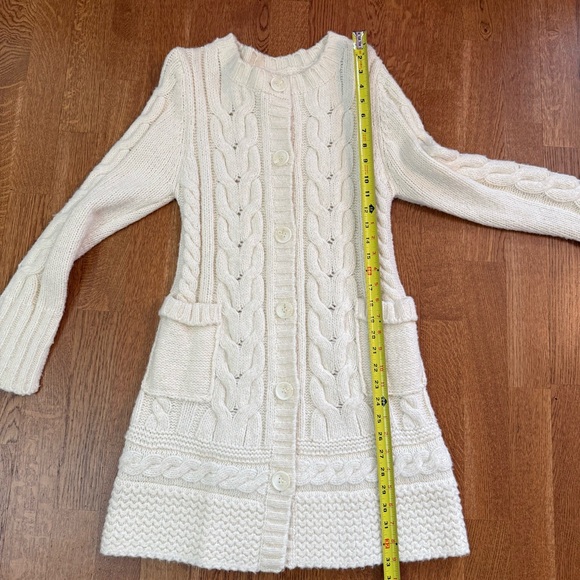 Vintage Ivory Cable Knit Button Down Cardigan With Pockets Women Size Small - Picture 13 of 14